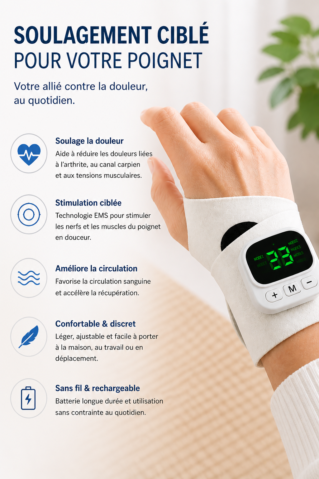Orthèse de poignet pour soulager le canal carpien - arthrite - tendinite